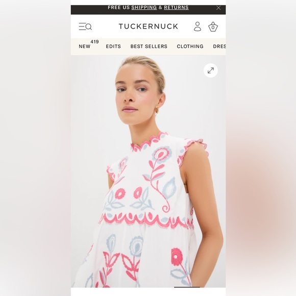 NWT Sea New York EEVI multi embroidered twill short sleeve dress XL - Picture 5 of 11